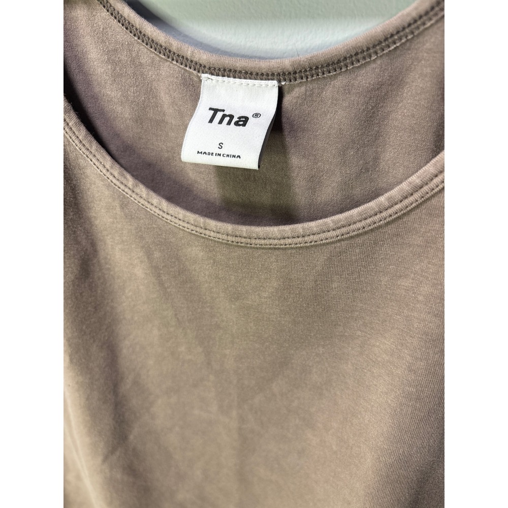 Aritzia Tna Homestretch Cropped Tank Top Taupe Brown Womens Small Elevated Basic - Picture 3 of 6